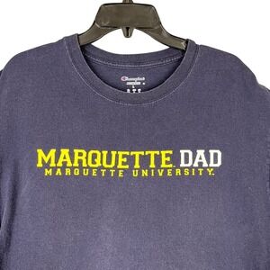 Marquette University Shirt Mens L Navy College Graphic Champion‎ Tee Dad Parent